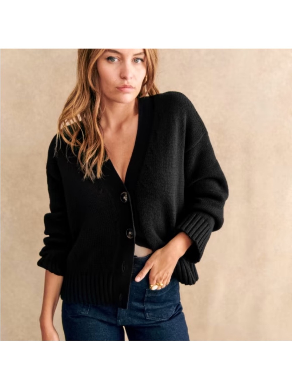Sézane Wilson Cardigan in Black